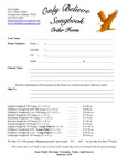 Only Believe Songbook order form - WORD document